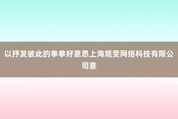 以抒发彼此的拳拳好意思上海观雯网络科技有限公司意