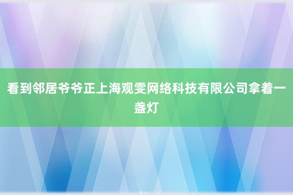 看到邻居爷爷正上海观雯网络科技有限公司拿着一盏灯